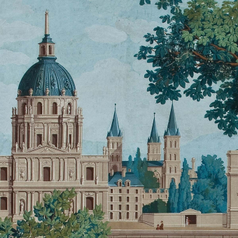 Papeles pintados panorámico Monuments de Paris Polychrome