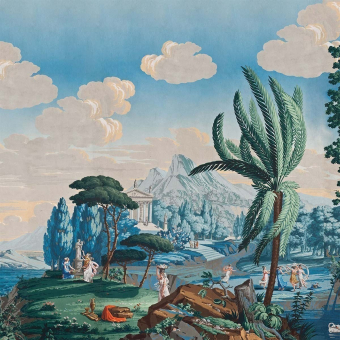 Carta da parati panoramica Paysage de Télémaque dans l'île de Caly