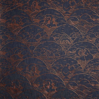 Indigo Macaque Wallcovering