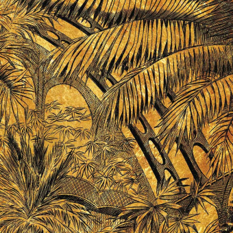 Papeles pintados panorámico Jardin d'Hiver Oro