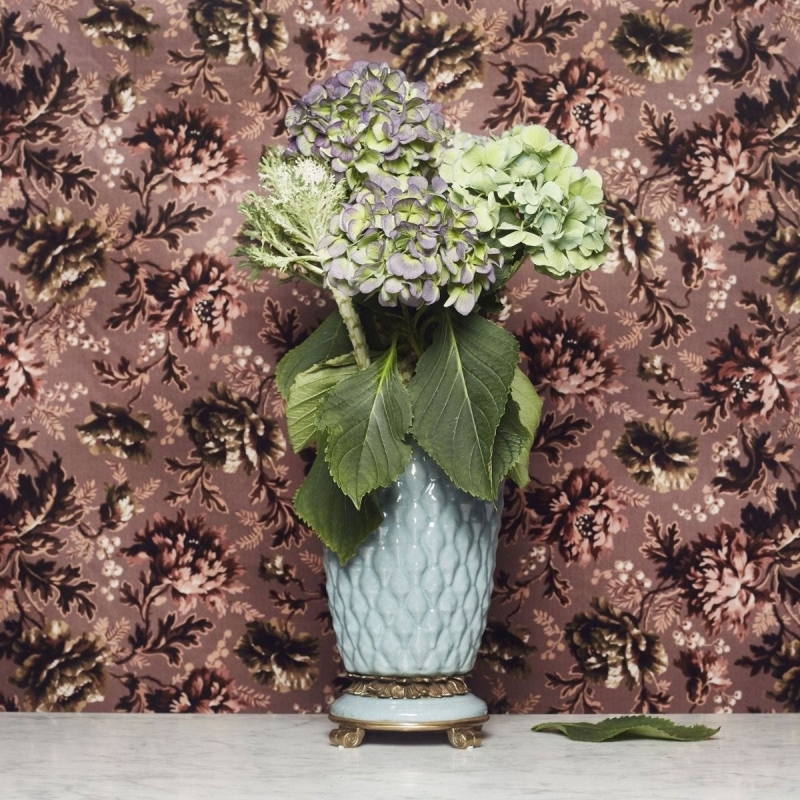 Opia Velvet Fabric – Walnut Wallpaper