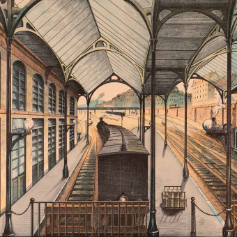 Papeles pintados panorámico Gare de Chemin de Fer