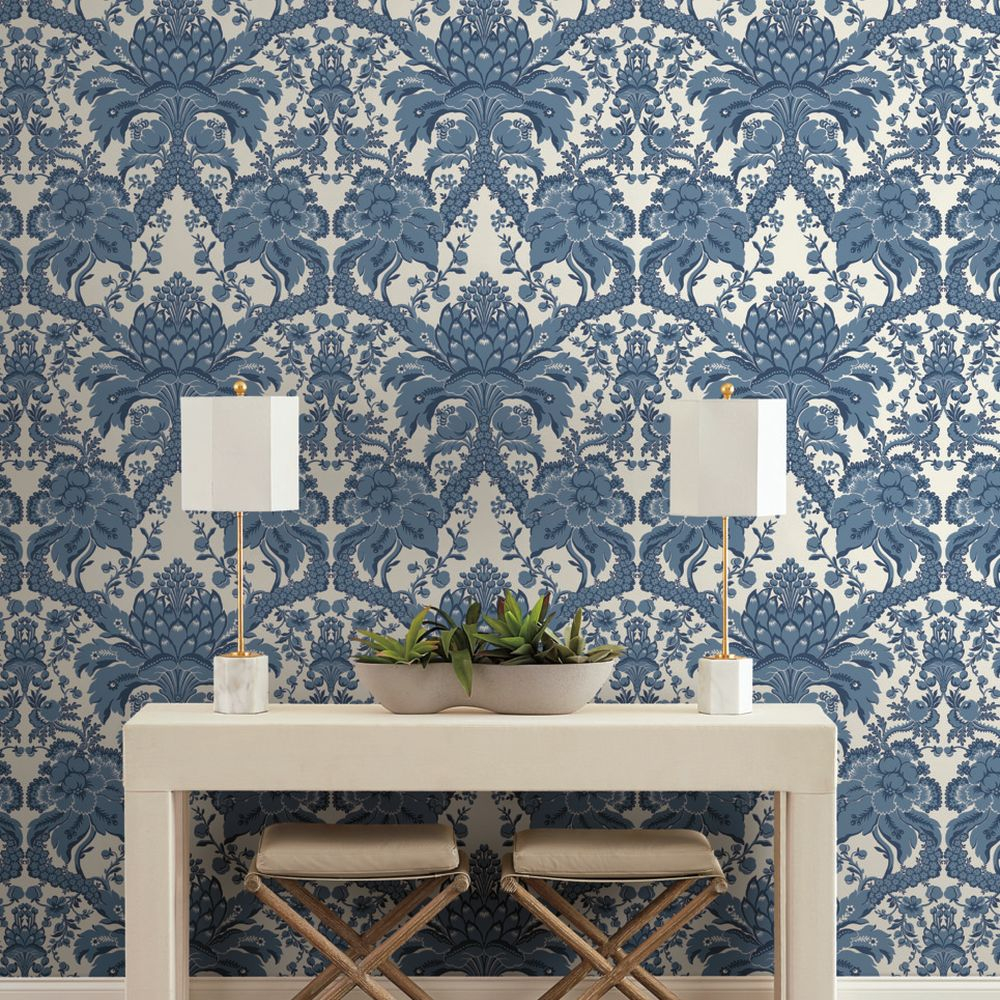 Damask Resource Library Gatsby Damask Wallpaper - Gray – US Wall Decor