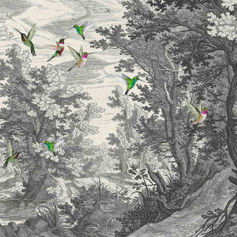 Feuilles suspendues oiseaux papier peint tropical mural floral fond blanc  lierre art mural vigne affiche murale tendance design de chambre moderne -   Canada