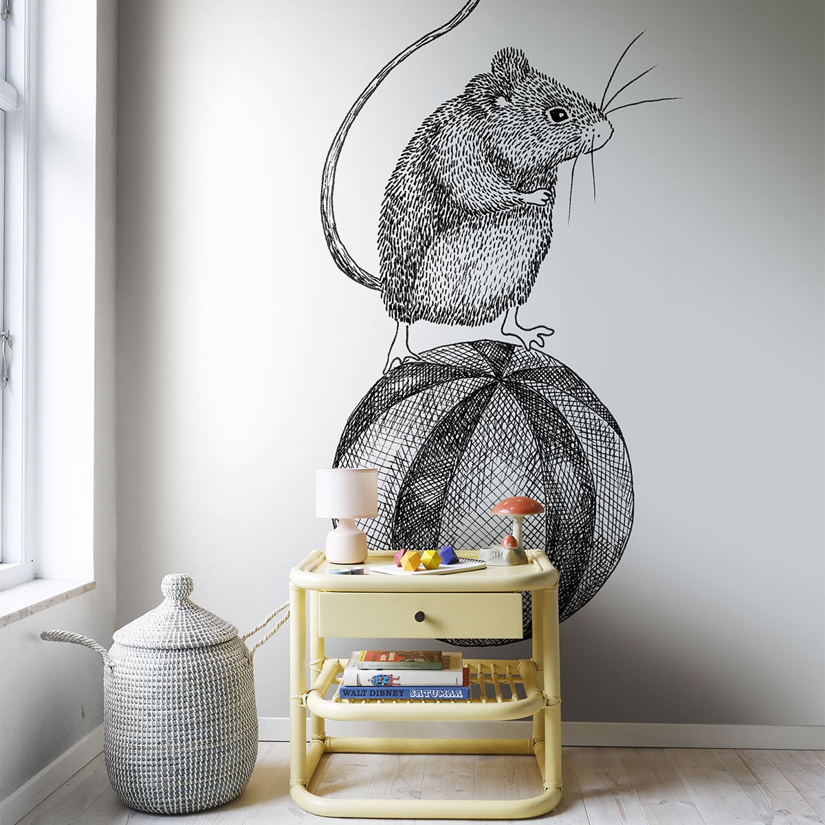 Tapis de souris avec motif Animaux pastel et arcs-en-ciel