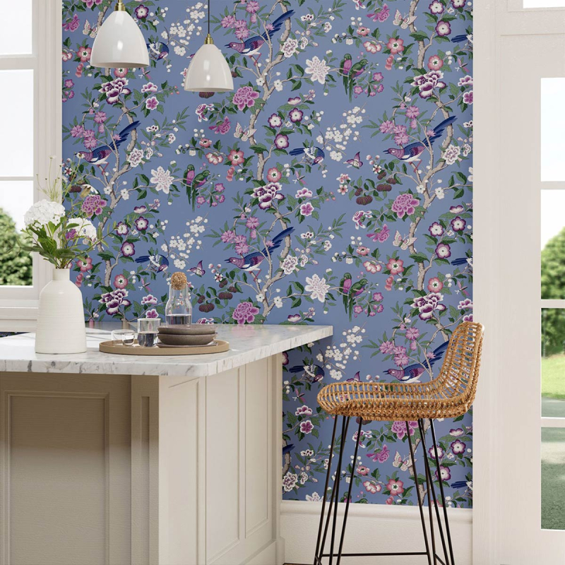 Carta da parati adesiva (257 x 260 cm) Chinoiserie Multicolore -  Decorazioni da parete - Eminza