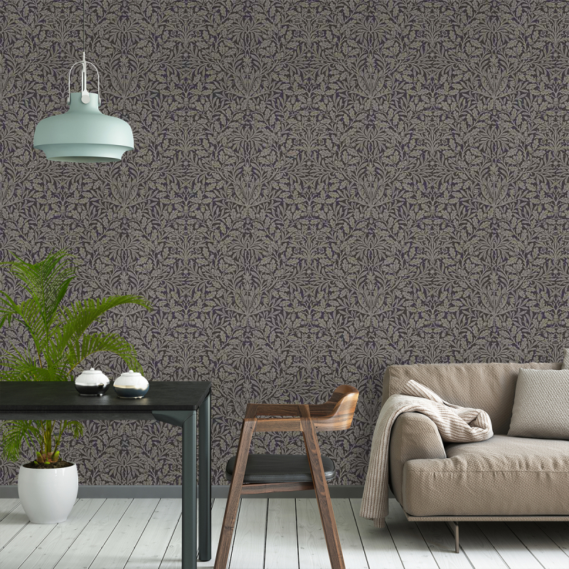 Pure Honeysuckle & Tulip Grey Blue Wallpaper | Morris & Co by Sanderson  Design