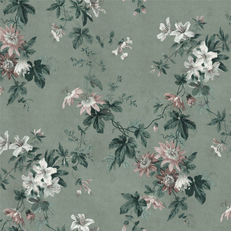 Grungy Sage Green Wallpaper Artwork / Faded Grandeur 