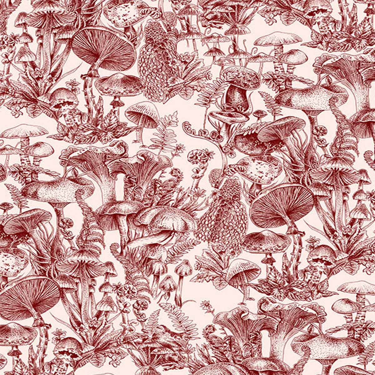 Mushroom Fungi Repeat Pattern Wallpaper design