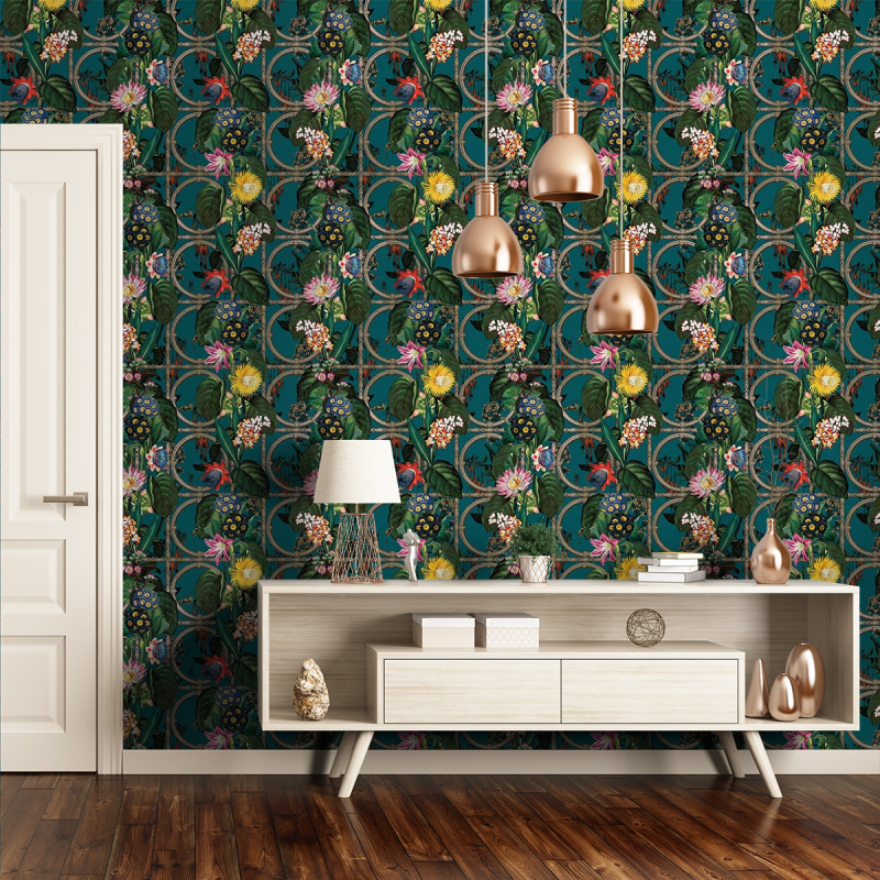 5008423 | Exotic Butterfly, Marine - Schumacher Wallpaper