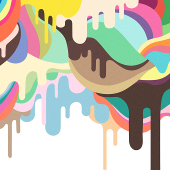 Papeles pintados panorámico Dripping Ice Cream