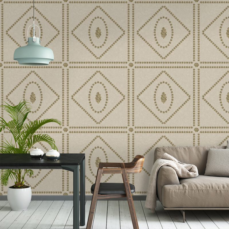 Emerald and Gold Soli Wallpaper | Fornasetti®