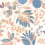 Papier peint Palm Springs Casadeco Indigo/Pêche 88806565