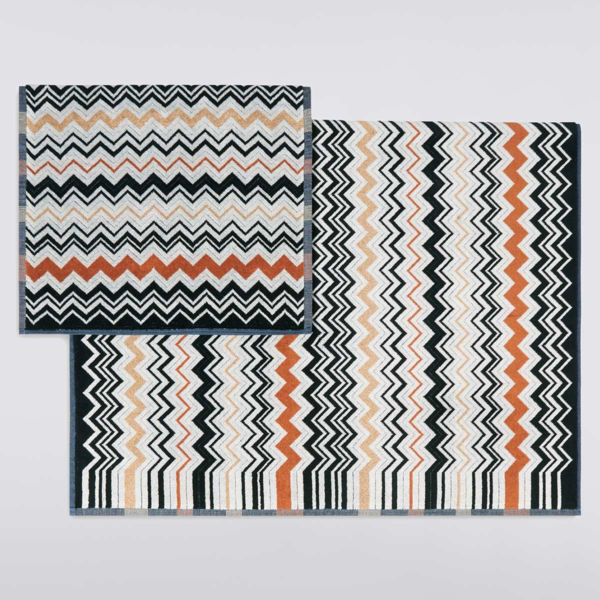 Missoni black and online white towels