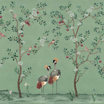 Papeles pintados panorámico Crowned Crane
