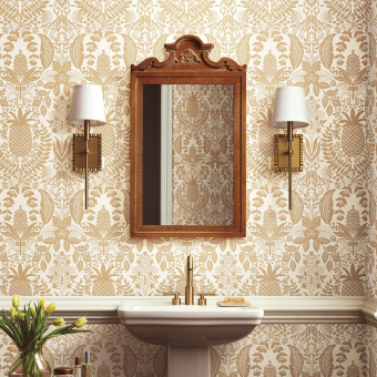 Pineapple Damask Wallpaper