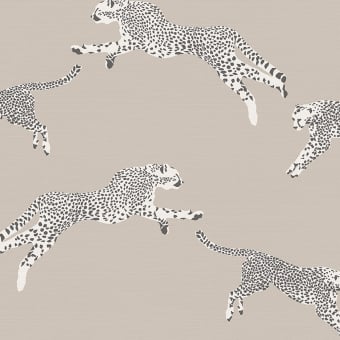 Leaping Cheetah Grasscloth Wall Covering