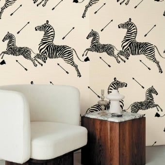 Zebras Grasscloth Wall Covering