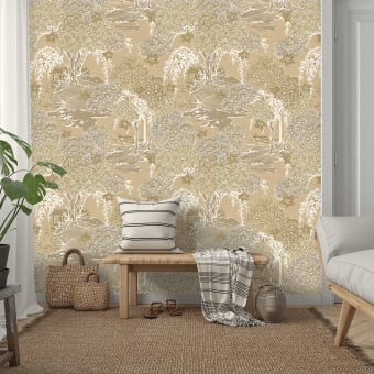 Revestimiento mural Sea of Trees Gold Silk