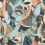 Papier peint Fauvist Flock York Wallcoverings Coral / Aqua AG2016