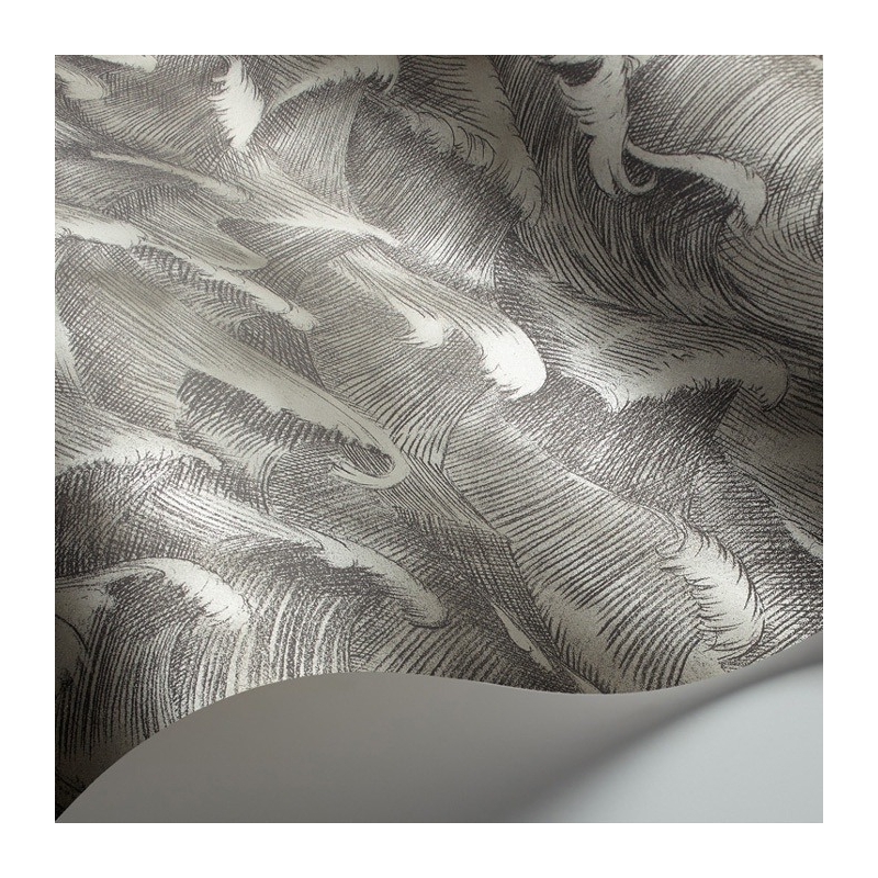 Cole & Son Melville Metallic Charcoal Grey Wallpaper 103-1005