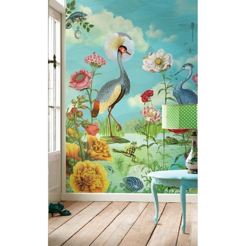 Frogs Fishing Fabric, Wallpaper and Home Decor