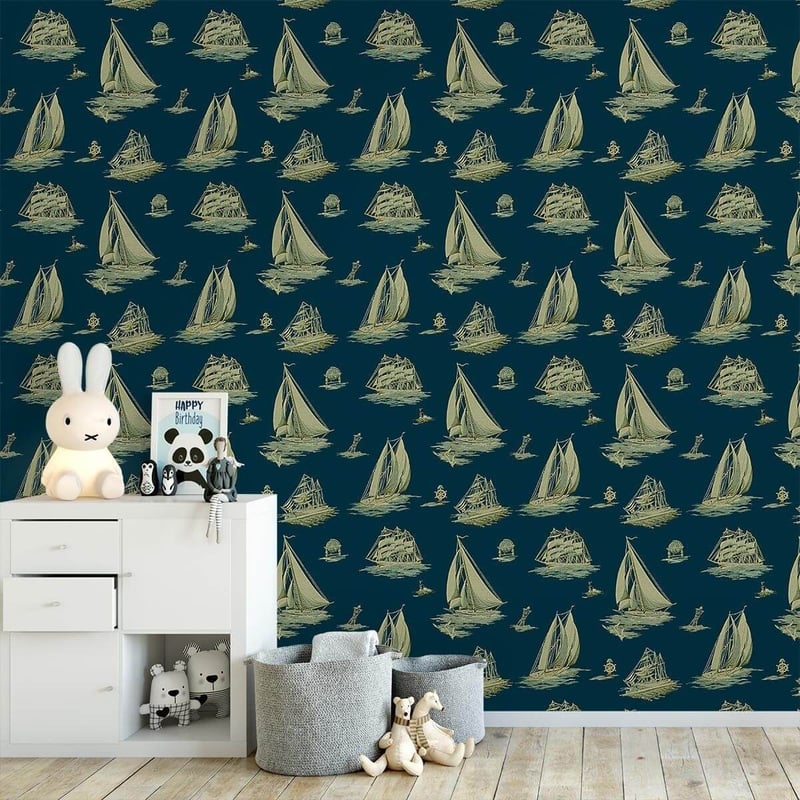 Down Easter Boats Wallpaper - Ralph Lauren